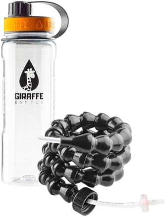 Giraffe Bottle Tower Hands Free Drinking System, Clear Tritan Bottle (length 25 in / 63 cm)