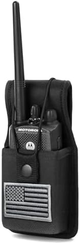 LUITON Universal Radio Case Two Way Radio Holder Universal Pouch for Walkie Talkies Nylon Holster Accessories for MOTOROLA MT500, MT1000, MTS2000 and Similar Models (1 Pack with Flag)