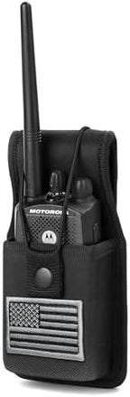 LUITON Universal Radio Case Two Way Radio Holder Universal Pouch for Walkie Talkies Nylon Holster Accessories for MOTOROLA MT500, MT1000, MTS2000 and Similar Models (1 Pack with Flag)