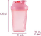 Shaker Bottle Protein Shakes and 16-Ounce/400ML Shaker-Bottle with Whisk Balls,Non-BPA plastic(Blue+Pink(2PCS))