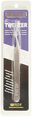 False Eyelash Applicator - FEITA Professional Curved Eyelashes Extension Tweezer for Easy Lashes Application and Removal - Silver - 1Pc