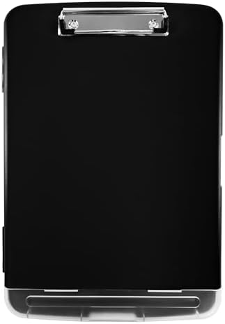 Super Z Outlet Slim Plastic Nursing RN Style Lightweight Coaches Clipboard with Open Foldable Storage, Classroom Teacher College Size (9.5" x 14") (Black, 9.5" x 14")