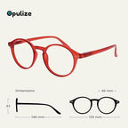 OPULIZE REY Reading Glasses for Women Men, Retro Round Frame with Spring Hinges, Matte Red +1.50 (Pack of 1)