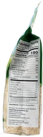 LOTUS FOODS Organic Brown Jasmine Rice, 30 OZ