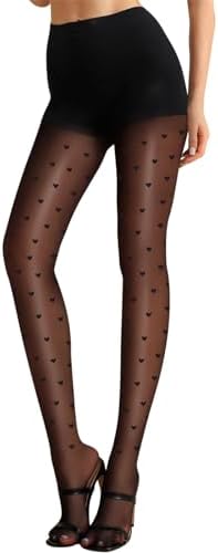 Women's Polka Dot Tights/Heart Sheer Tights Patterned High Waist Pantyhose