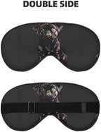 Cute Black Pug Dog-Standard-Scale-2_00x Print Block Out Light Sleeping Eye Mask,Night Blindfold, Breathable Soft Eye Shade Cover Gifts