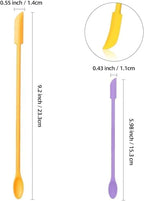 Mini Spatula Silicone Spatula Set - 2pcs Small Makeup Scrapers for Cosmetics, Reusable Beauty Tiny Tools, Thin Jar Scraper, Get the Last of the Makeup Out of the Bottle(Yellow and Purple)