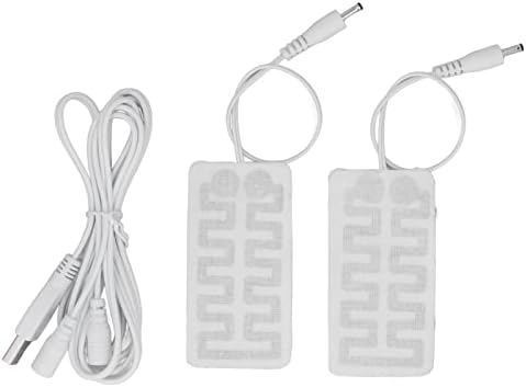 2PCS USB Heating Film 3.5x1.8in Carbon Fibre Soft Machine Washable Electric Heating Pad Pads for Gloves Socks Shoes Hot & Cold Therapies