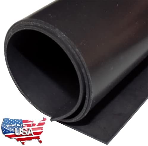 Black Silicone Rubber Sheet, 60A Durometer, 1/32 x 9 x 12" Commercial Grade, Made in the USA, No Adhesive Backing, High Temp Gasket Material