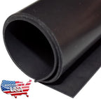 Black Silicone Rubber Sheet, 60A Durometer, 1/32 x 9 x 12" Commercial Grade, Made in the USA, No Adhesive Backing, High Temp Gasket Material