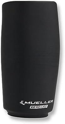 MUELLER Sports Medicine EZ Relief Compression Sleeve for Men and Women, Pain Relief Support, Reduces Swelling on Knees, Elbows, Wrists, Ankles, and More, Fits Right or Left, Black, One Size