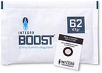 Integra Boost - 62% RH Level - 67 Gram Size - Two-Way Humidity Control Pack - Incl. Replacement Indicator Cards - Food Storage & Herbs Moisture Balancer For Up to 1 LB (Pack of 12)
