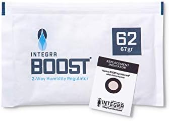Integra Boost - 62% RH Level - 67 Gram Size - Two-Way Humidity Control Pack - Incl. Replacement Indicator Cards - Food Storage & Herbs Moisture Balancer For Up to 1 LB (Pack of 12)