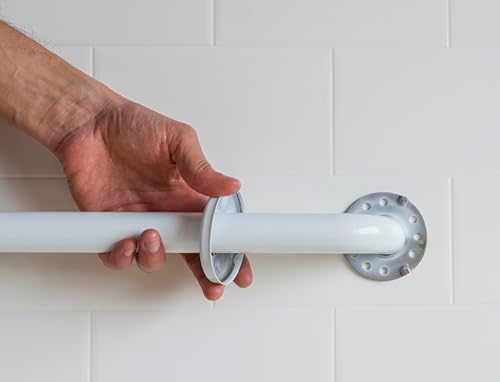 HEALTHCRAFT Easy Mount Grab Bar: ADA-Compliant Stainless-Steel with Concealed Screws, Available in 12-18-24-32-36-42" Inch Sizes (Compatible with Easy Mount Anchor) (18" Inch, Chrome)
