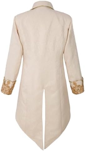 Mens Steampunk Medieval Tuxedo Jacket Embroidery Tailcoat Vintage Gothic Tuxedo