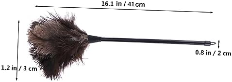 Cabilock 2pcs Ostrich Duster Cleaning Tool Wooden Handle for Efficient Dust Removal Home Office Kitchen Lightweight Hard Reach Areas