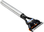 Parker 100% Stainless Steel Handle Gillette Fusion Compatible Razor - 1 Gillette Fusion Blade Included