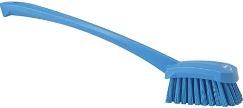 Vikan-41863 Long Handle Brush, 16"L, Stiff - Blue