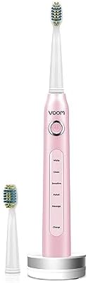 Voom Sonic Pro 5 Electric Toothbrush for Adults - Ultrasonic Electric Toothbrushes with Replacment Brush Head, Dentist Recommended Power Sonic Toothbrush with 5 Modes