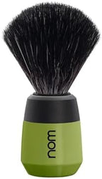 NOM Max Shaving Brush | Vegan Shave Brush for Shaving soaps and creams | sustainable eco-friendly and reusable | Exfoliating Shaving Brush | Olive handle