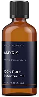 Mystic Moments | Amyris Essential Oil 100ml | Amyris balsamifera | Sweet Woody Aromatic Oil for Diffuser, Blends & Crafts | Aromatherapy Grade