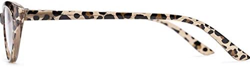 Readers The Brit Cat Eye Reading Glasses, Full Frame for Women +2.00 Brown Leopard (1 Microfiber Cleaning Pouch Included)