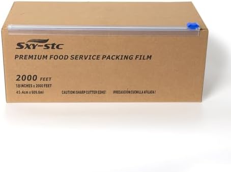 Plastic Food Wrap With Slide Cutter 18"Wide 2000Feet Long 3000 Square Feet Home And Commercial Use Food Service Thick and Durable Enough For Daily Life