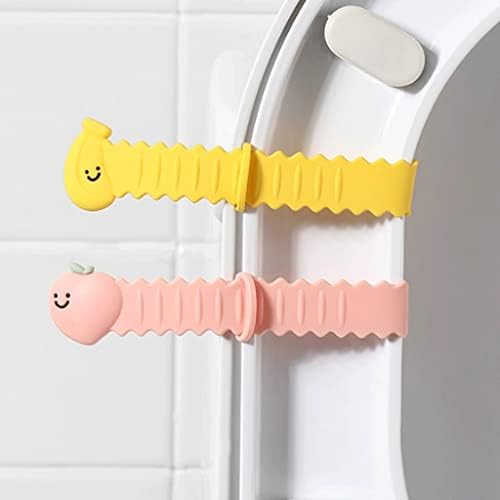 Habiba Toilet Lid Handle Adjustable Toilet Seat Lifter，Banana/Peach Pattern Cute Toilet Seat Handle Repeated Use Avoid Touching Sanitary Convenient Safer