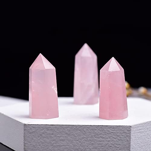 35-45Mm 1Pc Natural Crystal Rose Quartz Point Healing Stone Hexagonal Prisms Obelisk Wand Treatment Ornaments Stone - (Color: Rose Quartz)