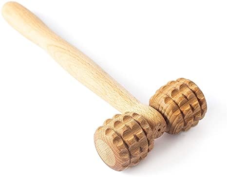 tuuli Accessories - T-Shape Massage Roller, Body and Face Roller, Multi-Functional Facial Massager, Helps Ease Muscle Tension and Supports Skin Health, Wooden Roller Massager Tool