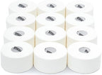 12 Pack White Athletic Tape (45ft Rolls) - Athletes Trainers Injuries & First Aid - Premium Medical Sports Tape - Wrap & Support Ankles & Wrists - Easy Tear Design with Zinc Oxide & No Sticky Residue