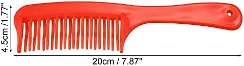 VOCOSTE Detangling Hair Comb, Double Row Tooth Hair Comb Hairdressing Styling Tool for Curly Hair, Red, 7.87"x1.77"