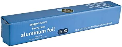 Amazon Basics Heavy Duty Non-Stick Aluminum Foil for Cooking, Grilling and Food Storage, Food Safe, 95 Sq Ft