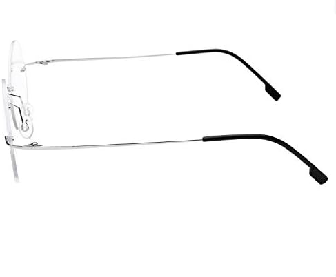 Fuisetaea Rimless Round Reading Glasses Titanium Lightweight Readers Eyeglasses Men Women