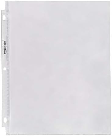 Amazon Basics Sheet Protectors for 3 Ring Binder, Heavyweight, Acid-Free, Clear Plastic Sleeves, Letter Size, 8.5 x 11 Inch, 100-Pack