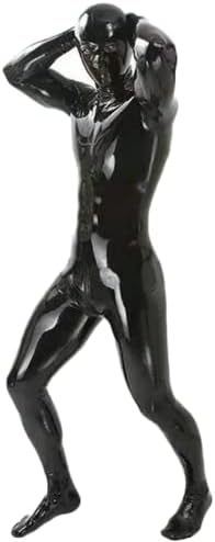 HSQSMWJ Mens Bodysuit Patent PVC Leather Catsuit Full Body Sexy Latex Tight Jumpsuit Rubber Clothing