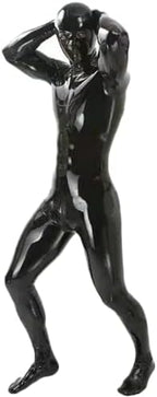 HSQSMWJ Mens Bodysuit Patent PVC Leather Catsuit Full Body Sexy Latex Tight Jumpsuit Rubber Clothing