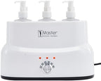 Master Massage Three Bottles Massage Oil, Lotion, Cream Warmer Heater with Empty Bottles- Massage Cream Heating Device- Salon Spa Body Therapy, White