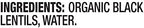 WESTBRAE 15 oz Natural Organic Black Lentils, No Salt Added, Source of Plant Based Protein and Fiber, Low Fat, Gluten Free, (Pack of 12)