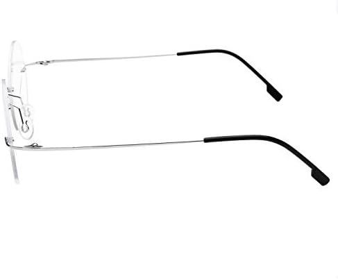 Fuisetaea Round Rimless Frame Reading Glasses For Men Women +1.75 Titanium Alloy Lightweight Readers Eyeglasses
