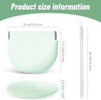 Silicone Retainer Denture Storage Case Holder, Portable Slim Dental Container Cleaning Box with Drain Holes and Leakproof for Aligners, Mouth Guards, Night Guards, Removable Dental Appliances (Green)