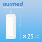 Ourmed Island Dressing Bordered Gauze 4"x 10"(2"x 8" Absorbent Pad), Pack of 25, Self-Adhesive Sterile Dressing with Highly Absorbent, Latex& Rubber- Free, for Cuts and Scratches
