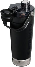 STANLEY Vitalize Shaker Bottle 20 oz | Leakproof Insulated Stainless Steel Shaker Cup | Base Storage and Twist On Fast Flow Lid | Protein Shakes and Pre Workout Powder | BPA-Free | Black