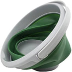SAMMART 5.5L (1.4 Gallon) Collapsible Plastic Bucket with Lid - Foldable Round Tub with Lid - Portable Fishing Water Pail - Space Saving Outdoor Waterpot. (Grey/Dark Sea Green, 1)