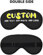 Custom Sleep Mask Add Your Design Personalized Eye Mask with Your Text Logo Photo for Men & Women Customized Masks for Gifts Black