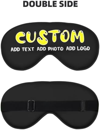 Custom Sleep Mask Add Your Design Personalized Eye Mask with Your Text Logo Photo for Men & Women Customized Masks for Gifts Black