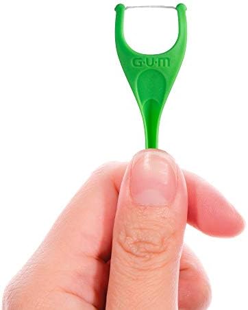 GUM Angled Floss Picks, Perfect for Tight Teeth, Extra Strong Shred-Resistant Dental Floss, Angled for Easy Reach, Dental Flossers for Adults, Fresh Mint Flavor, 75 Count