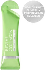 Revive Collagen 2500mg Plant-Based Vegan Collagen Peptides – Skin Hydrating Liquid Supplement with Vitamins B, C, D, E, Raspberry Flavor – Vegan Collagen for Women, 21 Fl Oz, 28 Sachets