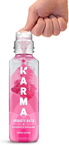 Karma Probiotic Water - 12 Pack, Strawberry Lemonade Drink - Immune & Gut Health Support