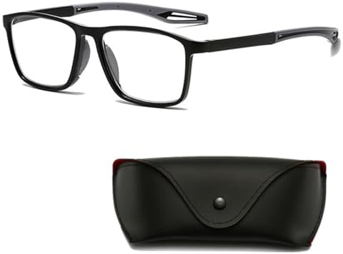 Reading Glasses Men, Sports Ultra-Light Anti-Blue Light Presbyopic Glasses (250x,Black)